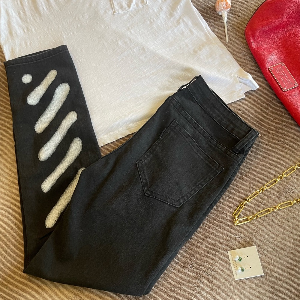 Off-White Black Spray Paint Mod Skinny Jeans